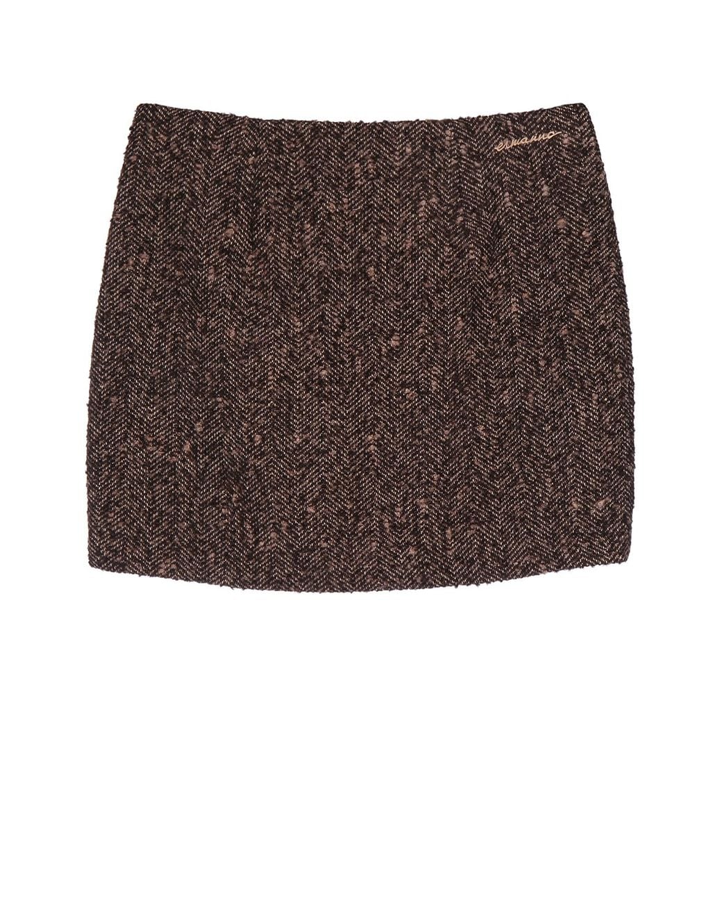 ERMANNO FIRENZE Brown Gonna Mini Spigata
