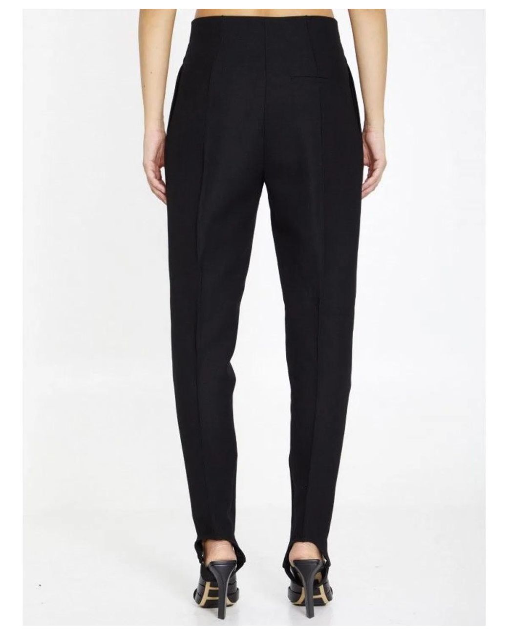 Bottega Veneta Black High-Rise Cotton Trousers