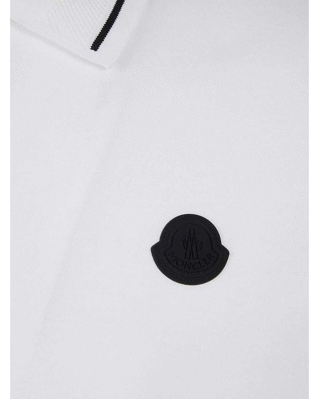 Moncler White Classic Polo Shirt for men