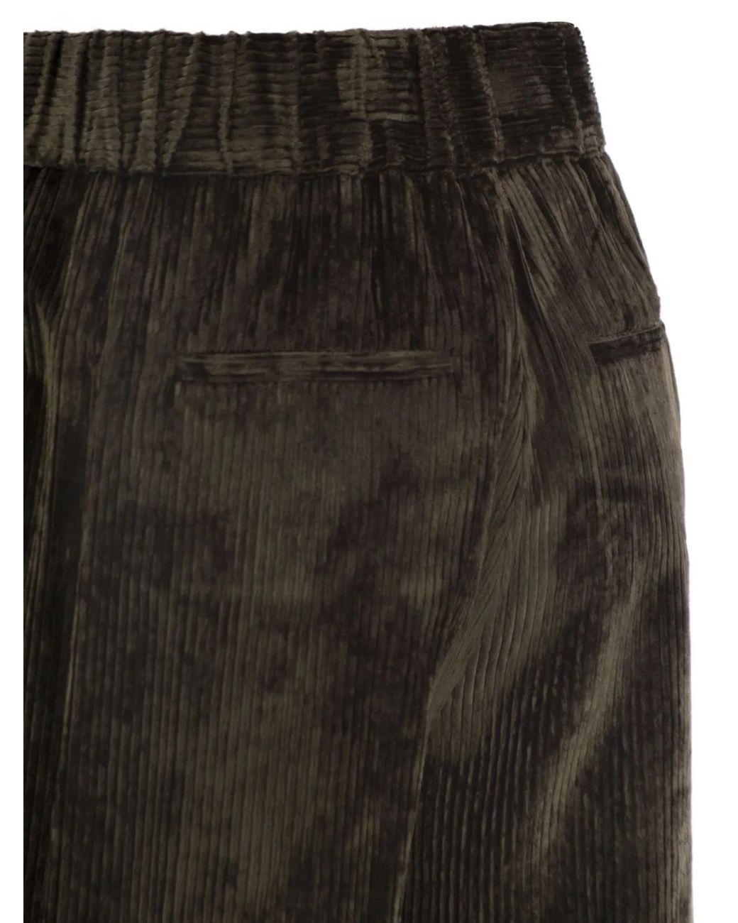 Peserico Black Fluid Corduroy Trousers
