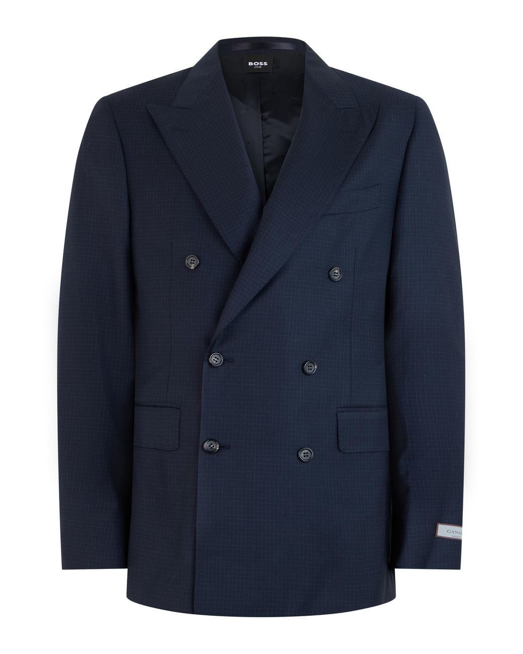 Canali Blue Double-Breasted Jacket for men