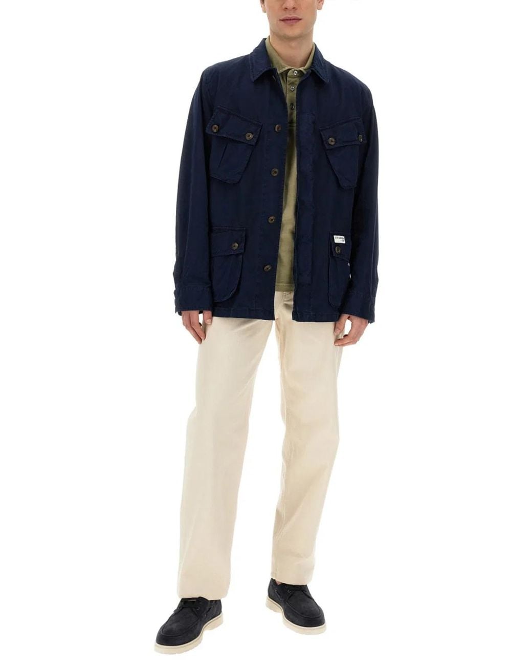Fay Blue Cotton Jacket for men