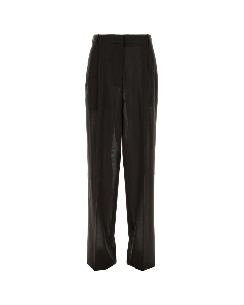 Tom Ford Black Light Virgin Wool Tailored Wide Leg Pleated Straig