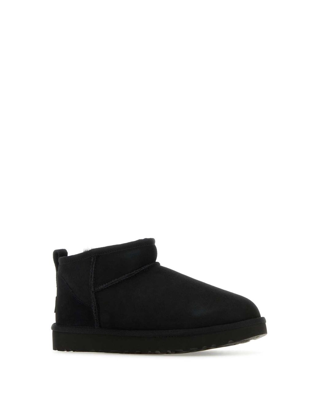 Ugg Black Classic Ultra Mini Suede Boots For