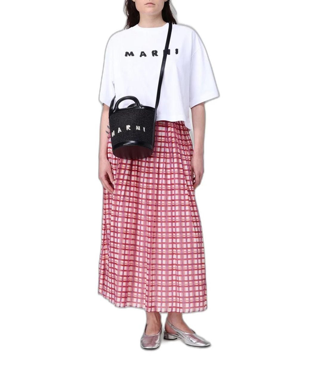 Marni White Lily Cotton T-Shirt