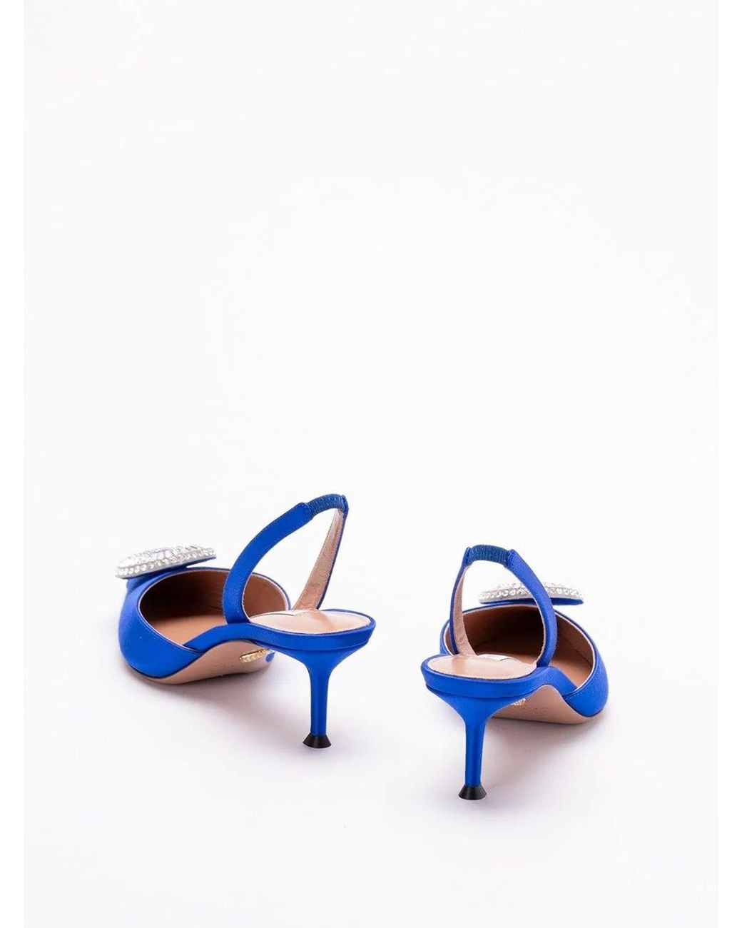 Aquazzura Blue Crystal Hoop Sling 50