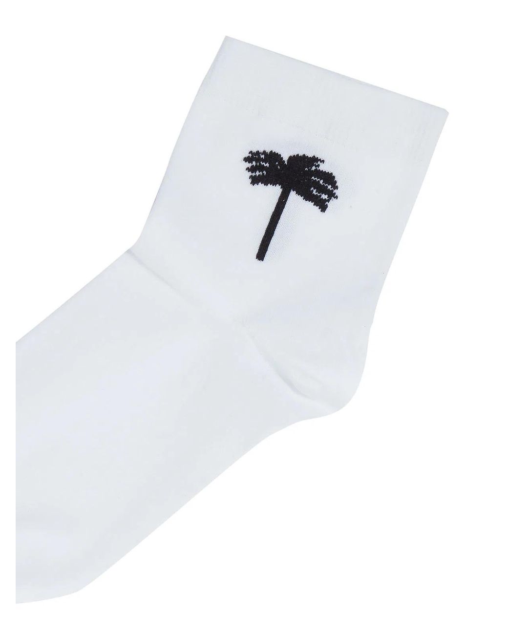 Palm Angels White Socks Embrodered Palm