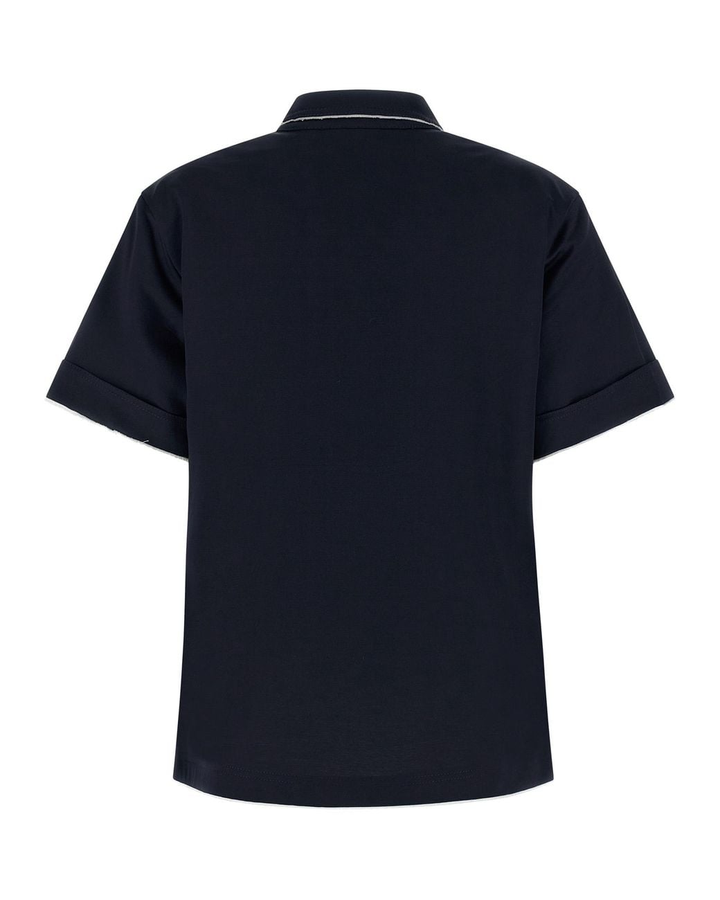 Prada Blue Double-Layer Polo Shirt