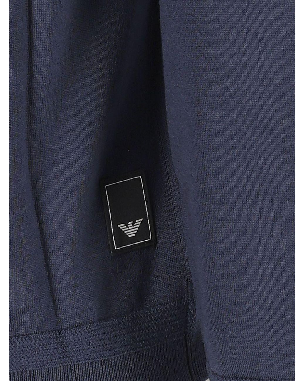 Emporio Armani Blue Wool Crewneck Sweater for men