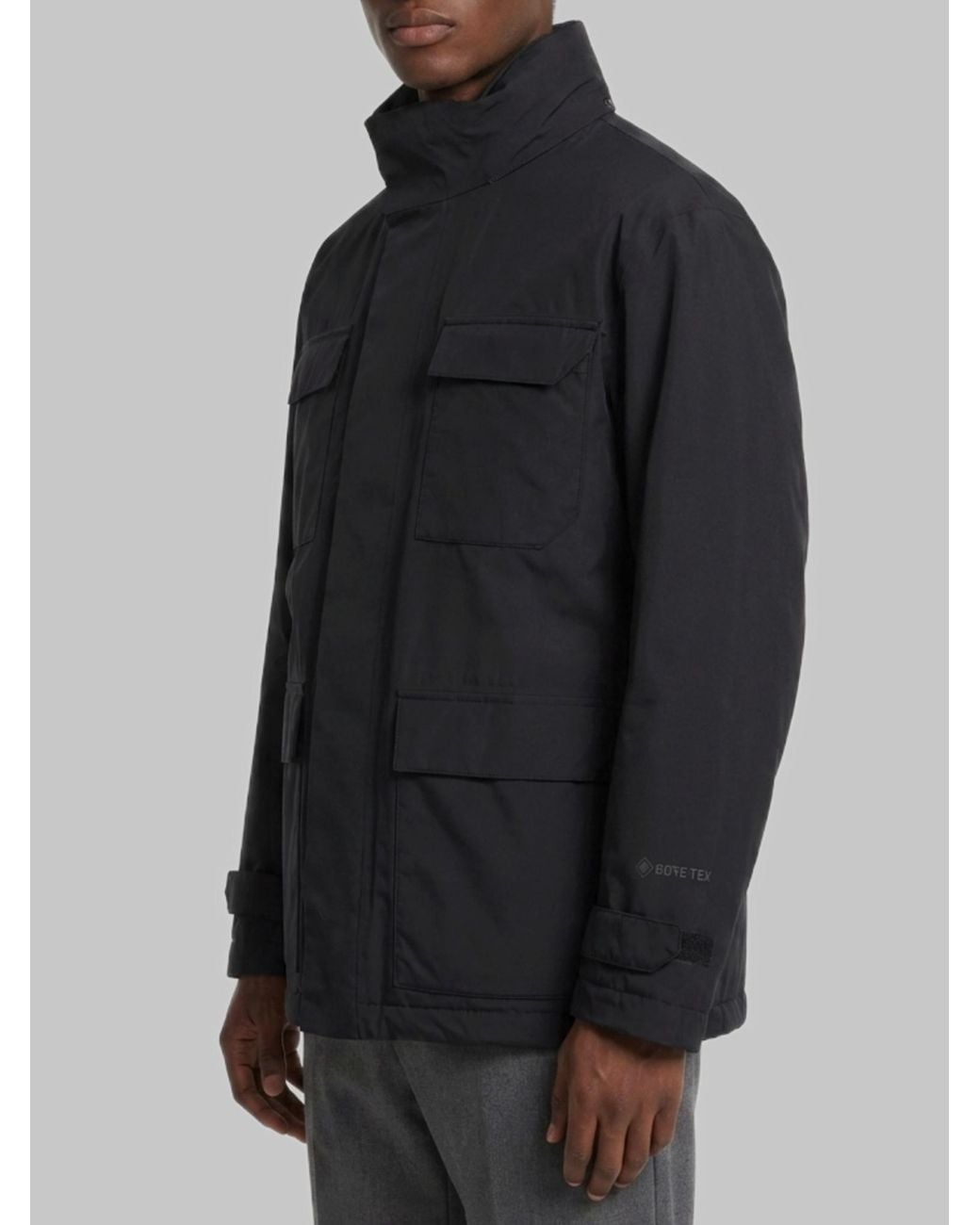 Herno Black Padded Gore-Tex Nylon Jacket for men