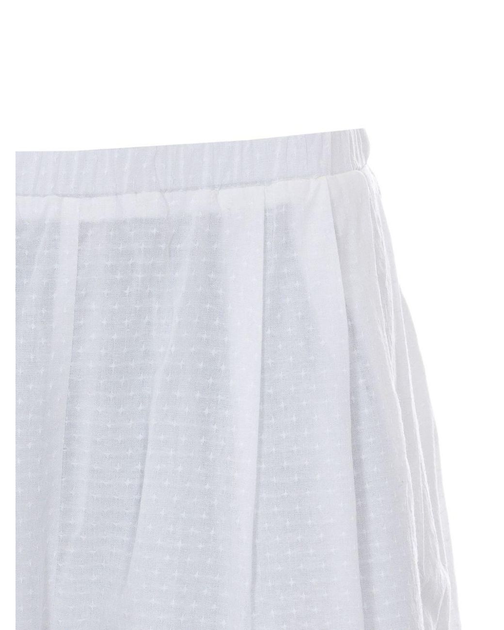 ELEH White Cotton Embroidered Shorts