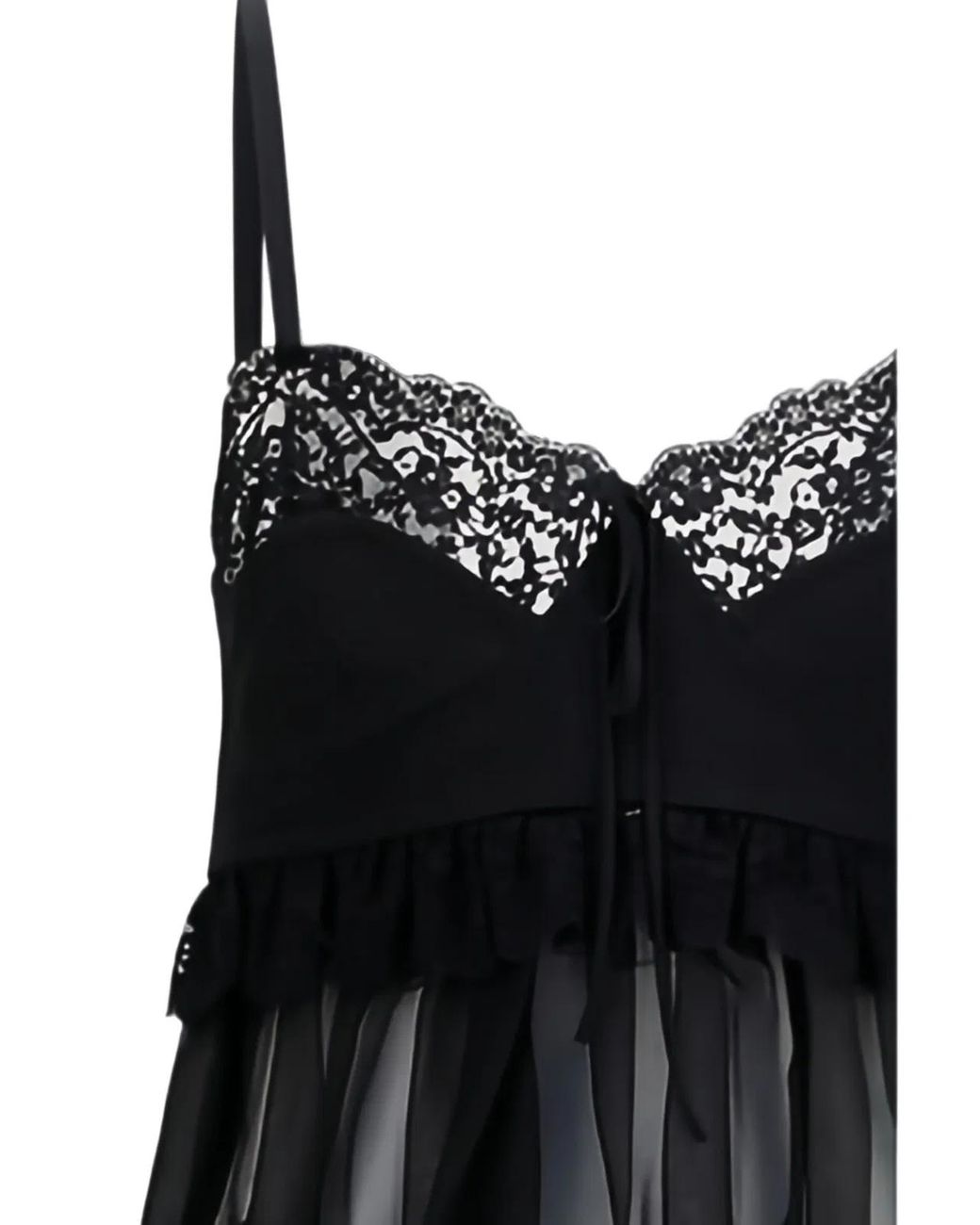 Chloé Black Silk Crêpe Lingerie Top