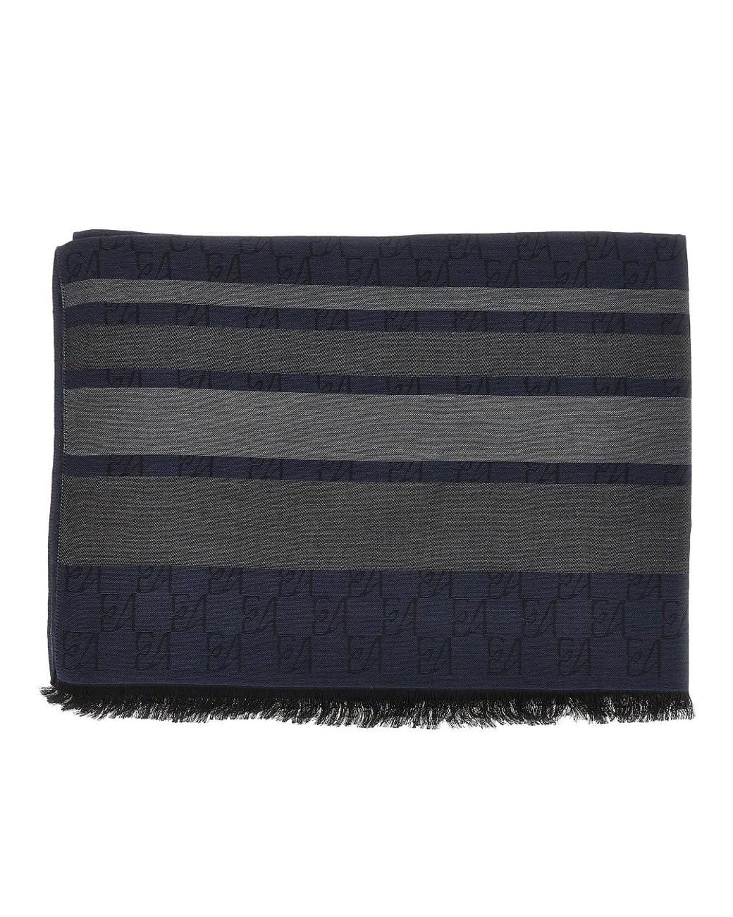 Emporio Armani Blue Viscose And Modal-Blend Scarf for men