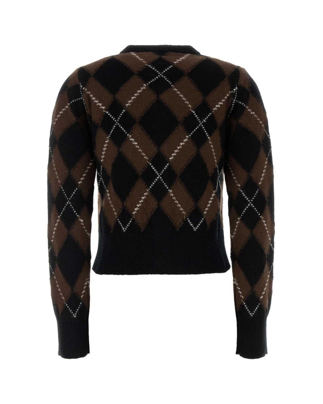 AMI Black Embroidered Virgin Wool Cardigan