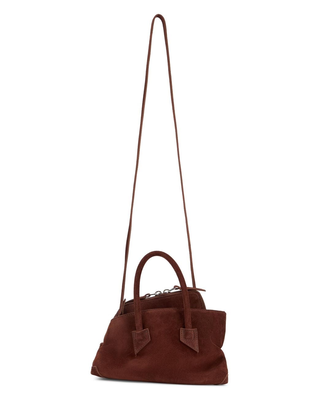 The Attico Brown La Passeggiata Mini Top Handle Bag