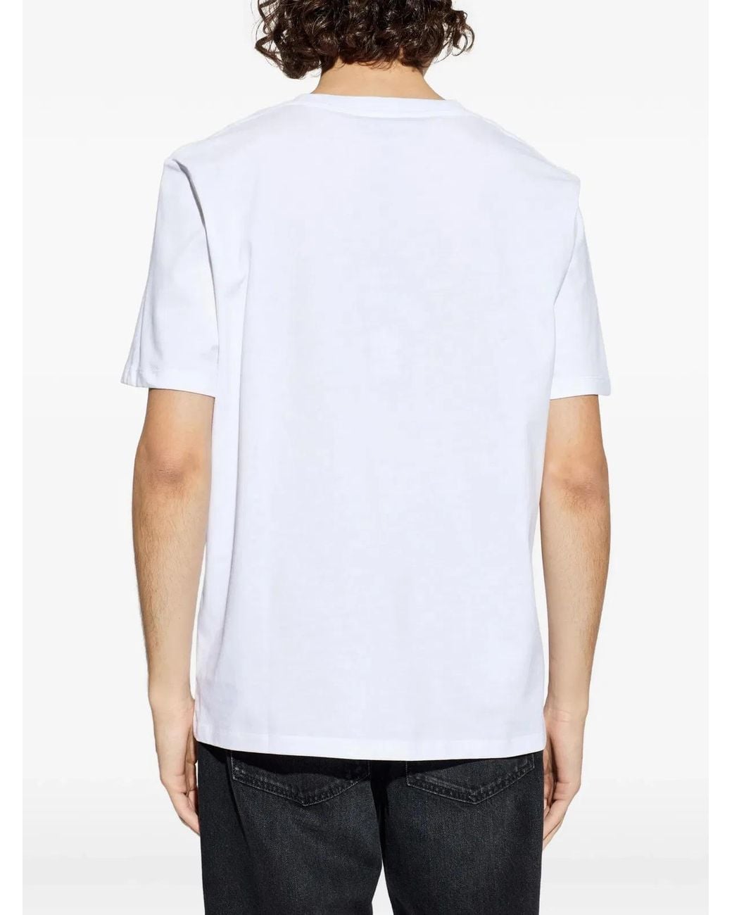 Balmain White Cotton T-Shirts Loose Sleeve