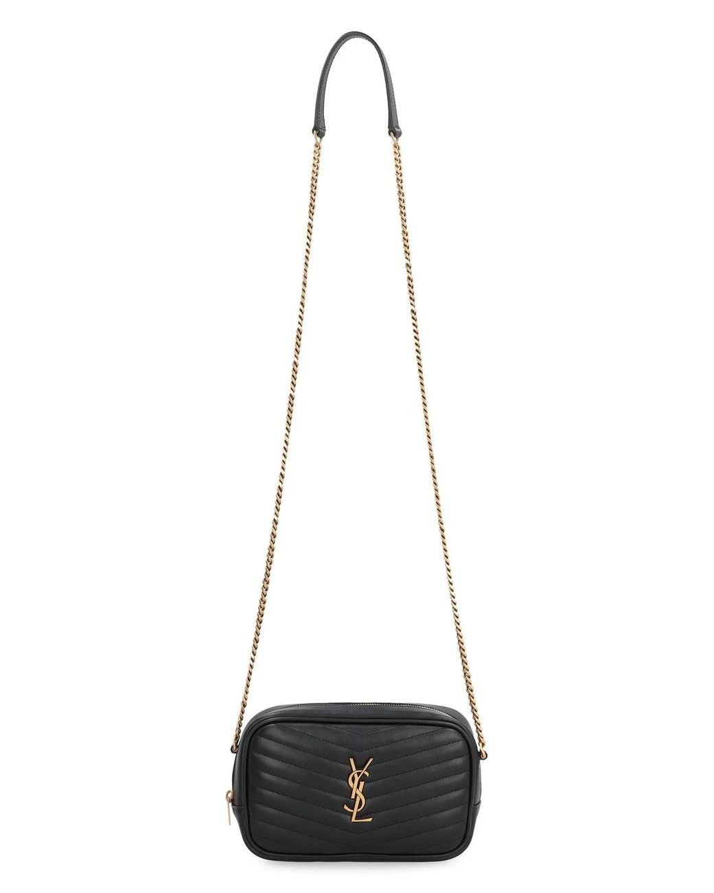 Saint Laurent Black Lou Leather Mini Crossbody Bag