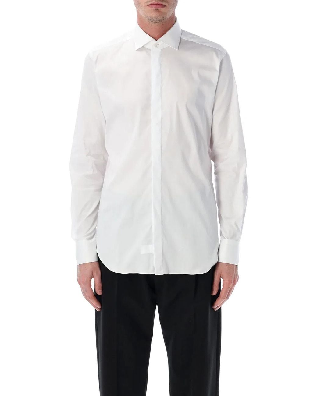 Xacus White Cotton Poplin Sartorial Shirt for men