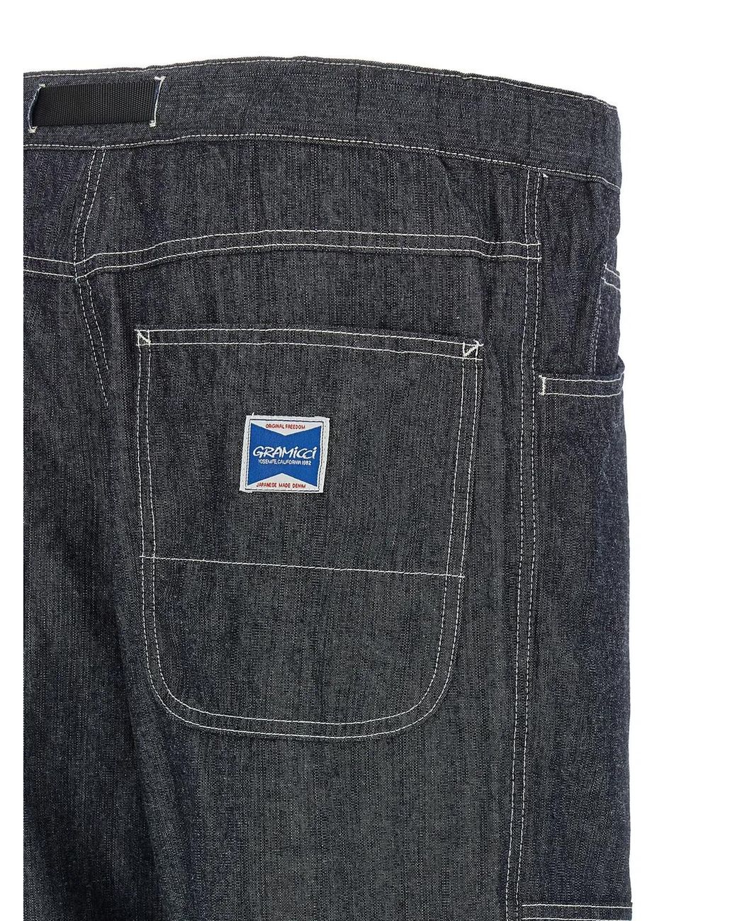 Gramicci Gray 'Japanese Chambray Double Knee' Jeans for men