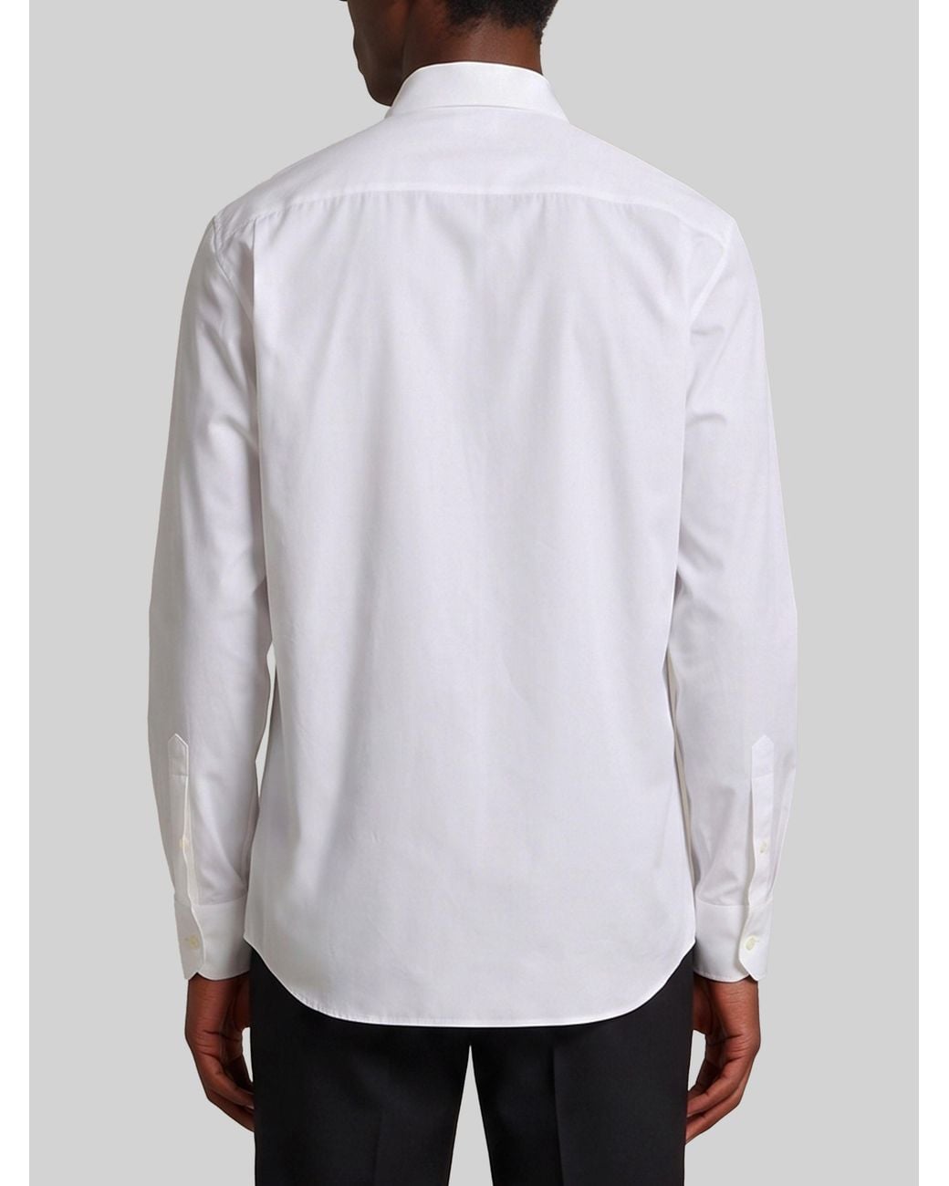 Saint Laurent White Long-Sleeved Poplin Shirt for men