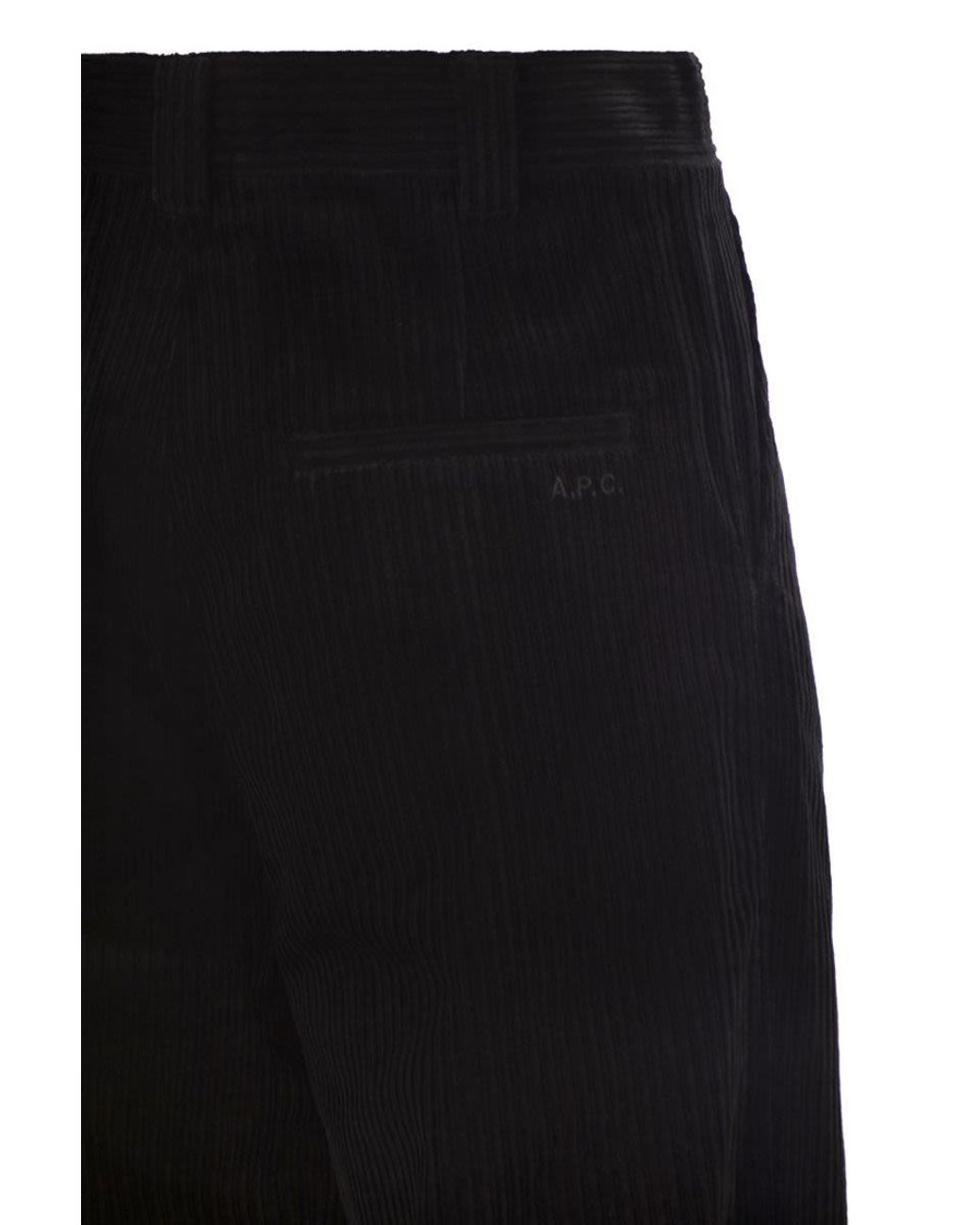 A.P.C. Black Cotton Corduroy Trousers for men
