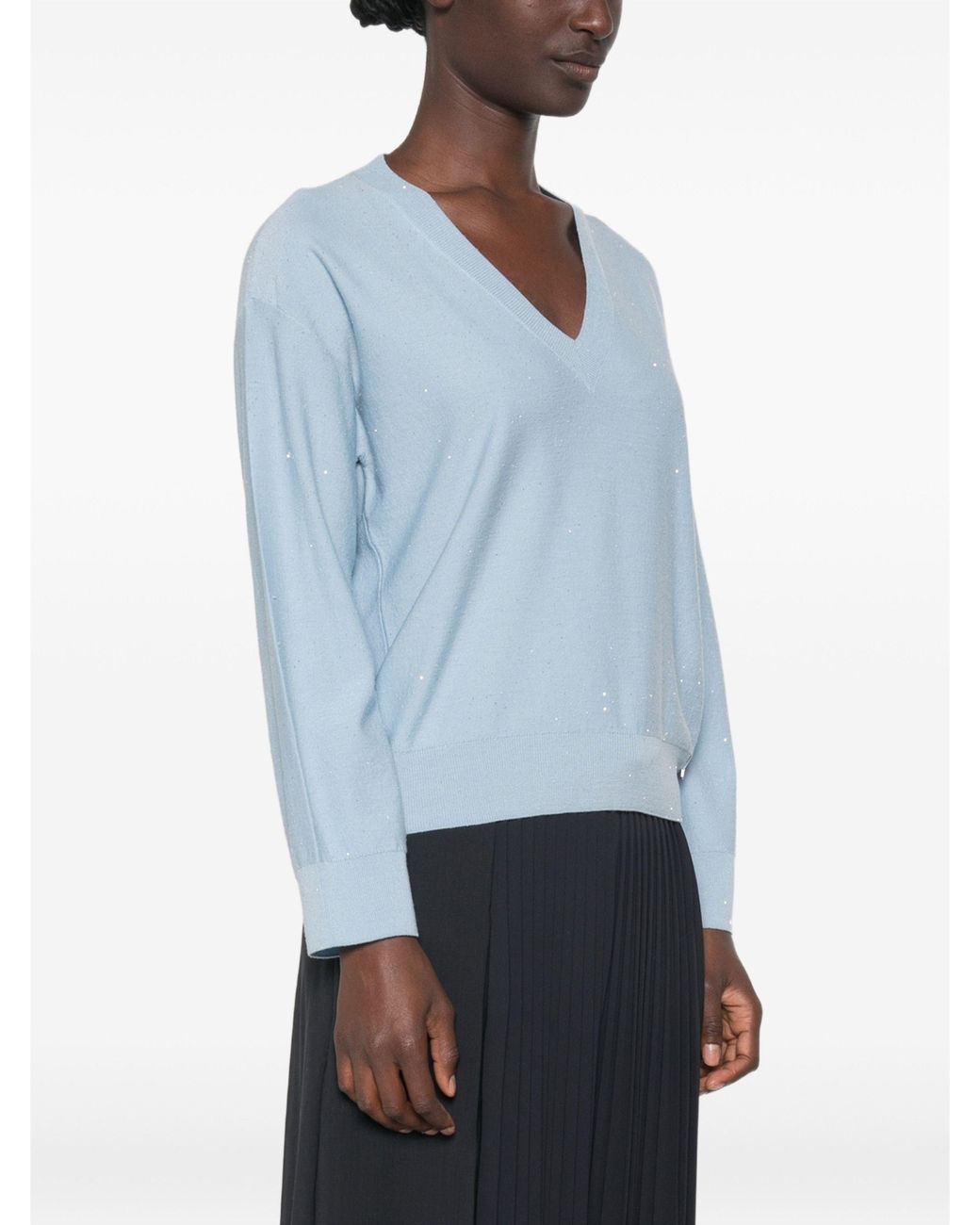 Herno Blue Light Wool Polyamide Sweater