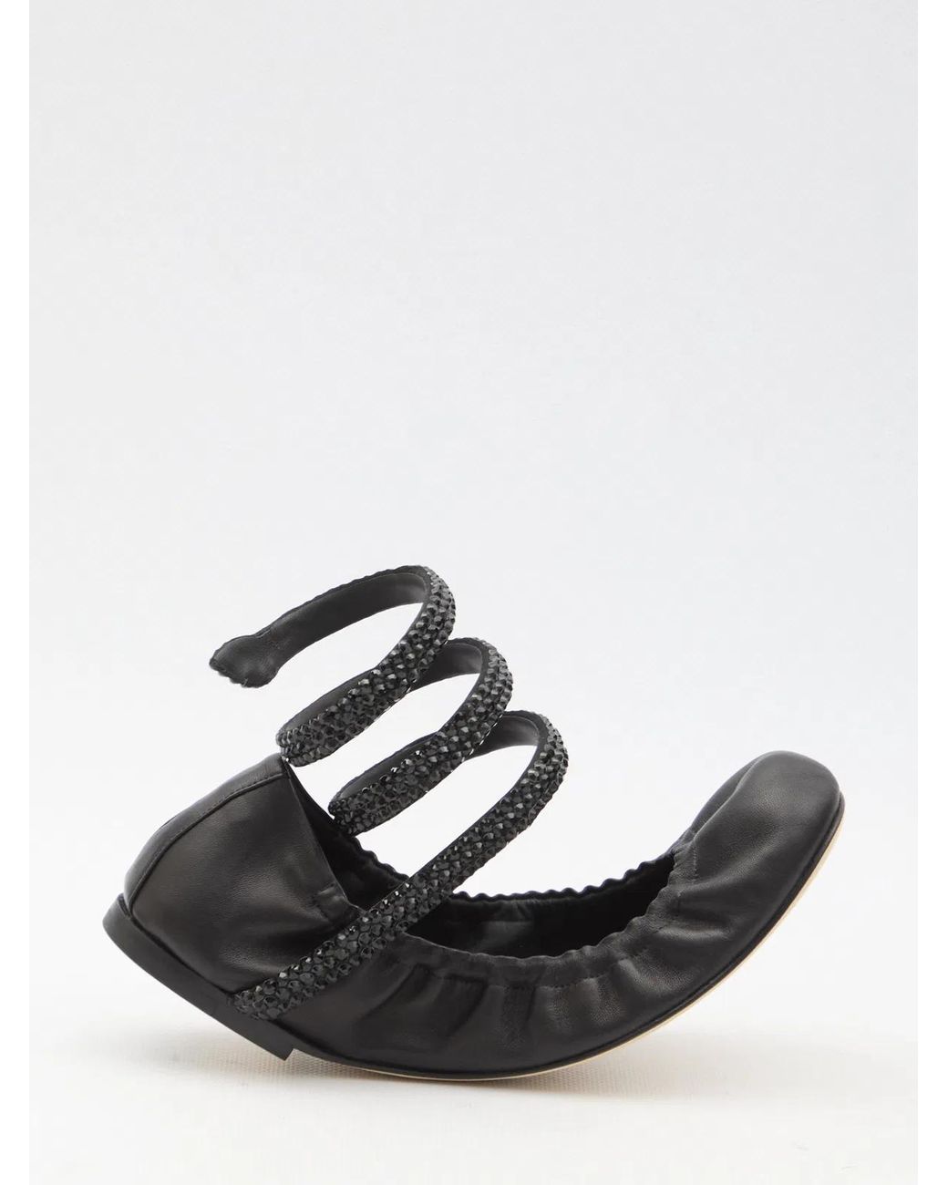 Rene Caovilla Black Cleo Ballerinas