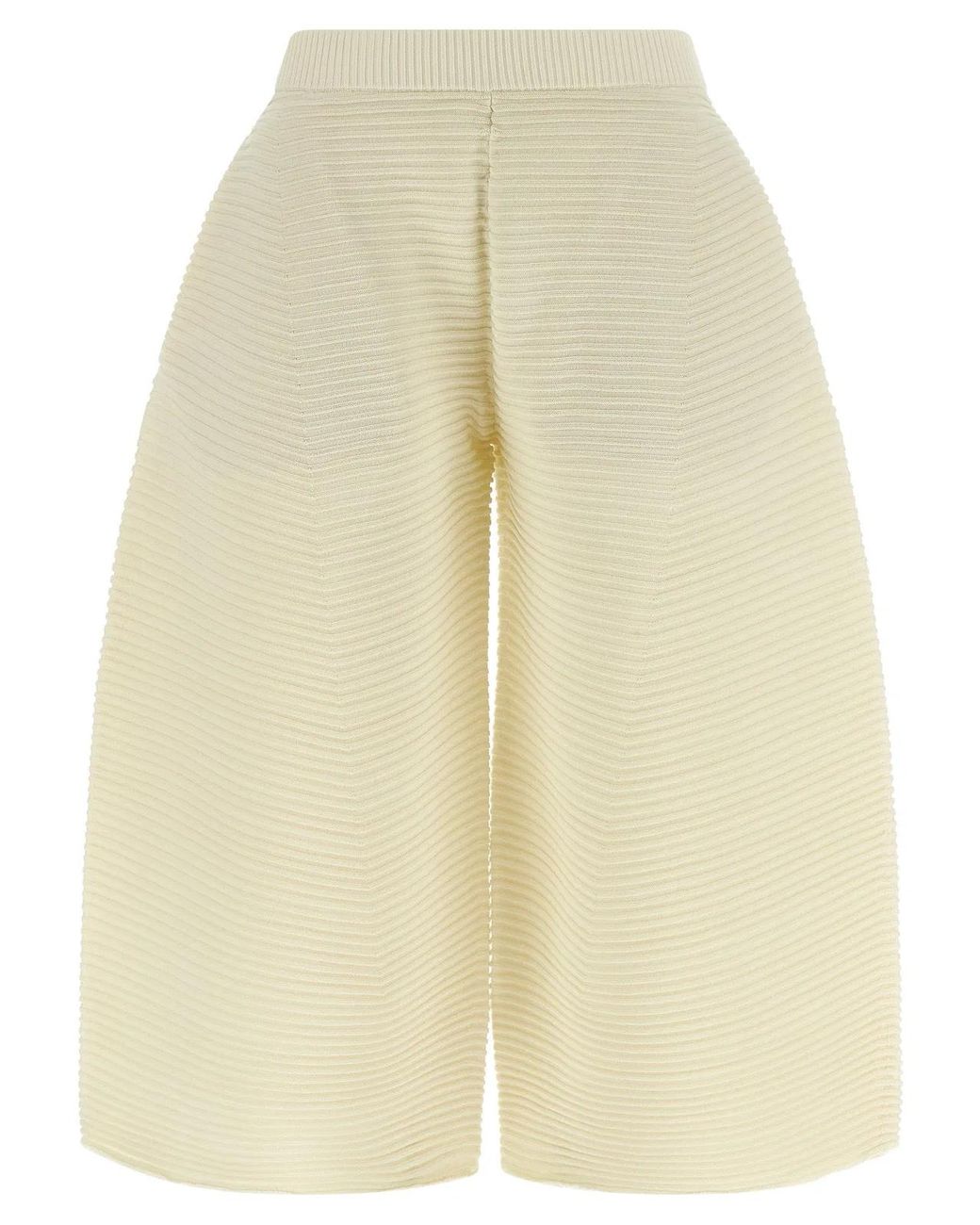 Issey Miyake Natural 'Corrugated Knit' Pants