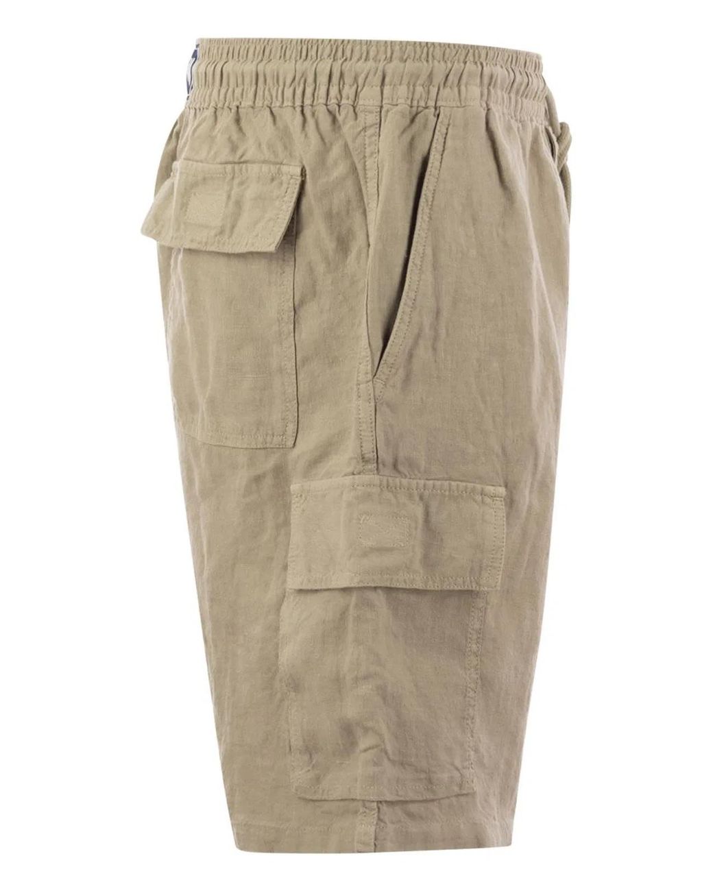 Vilebrequin Natural Linen Cargo Bermuda Shorts for men