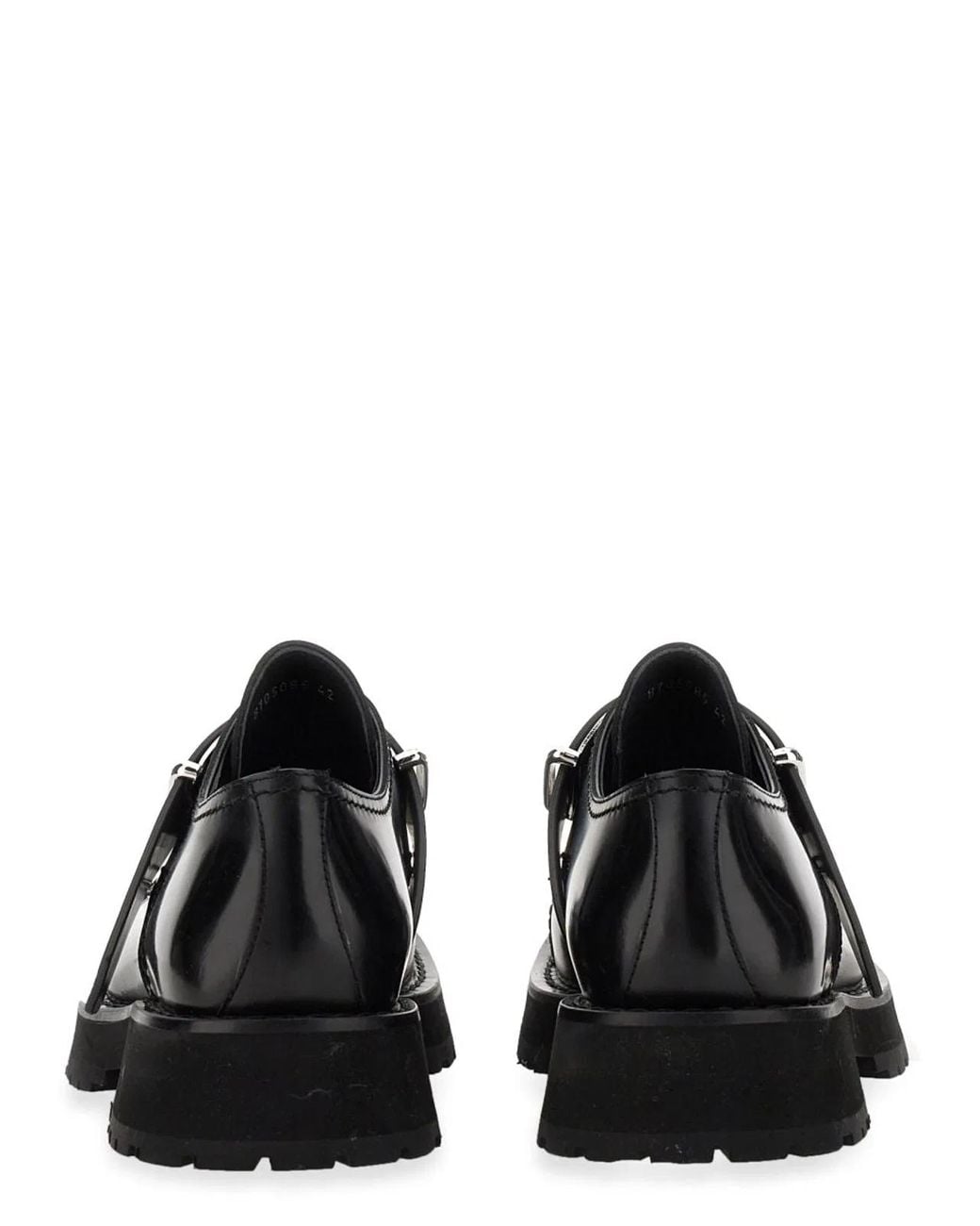 McQueen Black Studded Derby Loafer for men