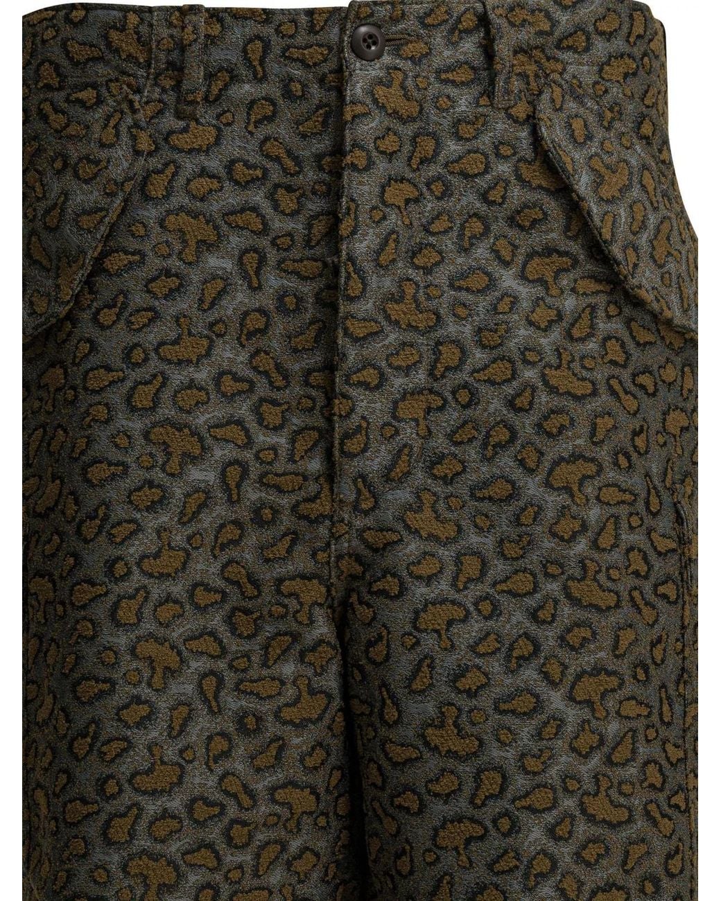 Beams Plus Gray Polyester Cotton Trousers for men