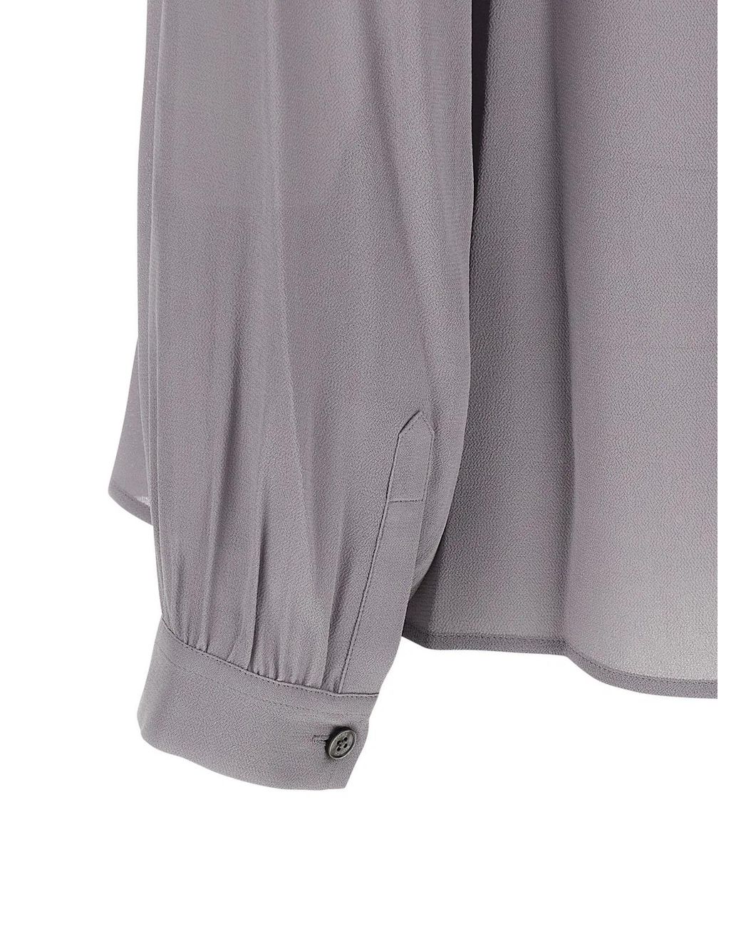 Tory Burch Gray 'Georgette Bow' Blouse