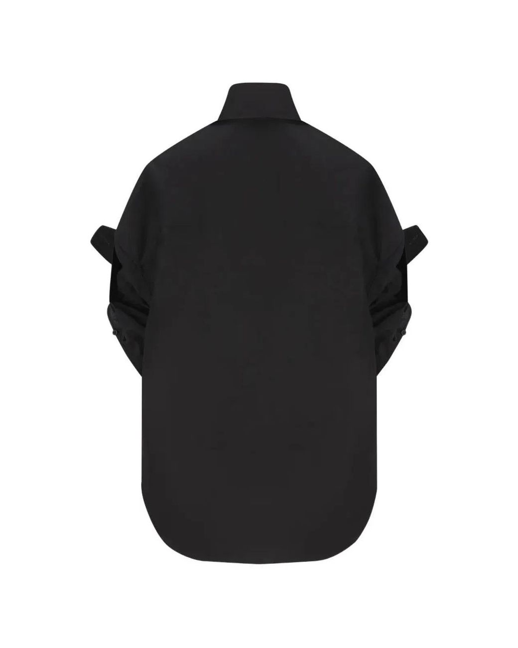 Balenciaga Black Embroidered Shirt With Button-Up Front