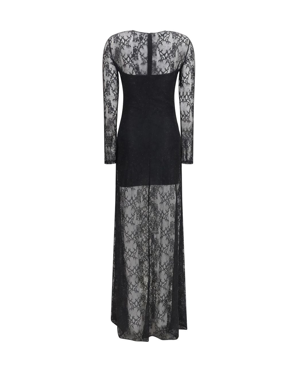 Nissa Black Long Lace Dress