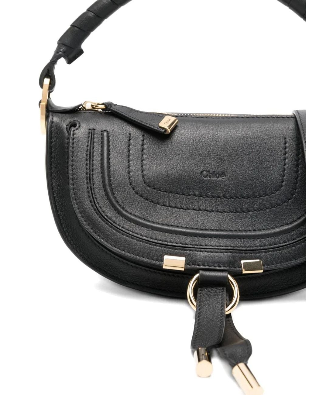 Chloé Black Marcie Leather Shoulder Bag