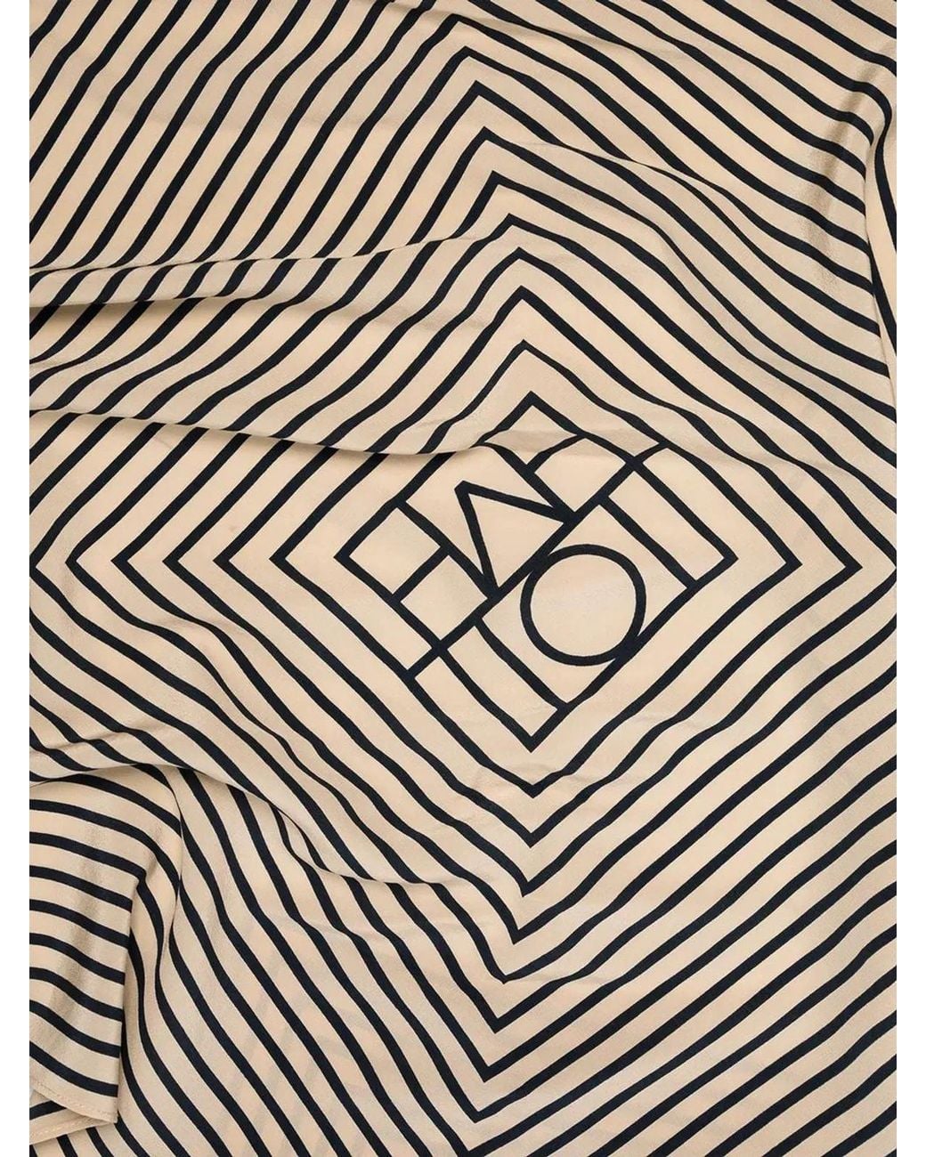 Totême  White Signature Monogram Silk Scarf Scarf