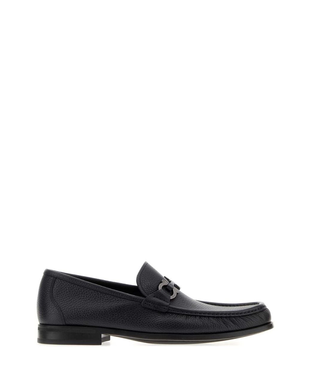 Ferragamo Black Grandioso Leather Loafers For for men