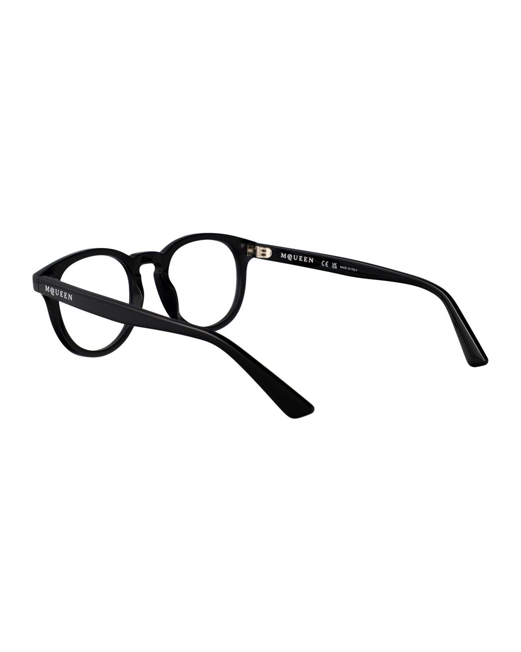 McQueen Black Transparent Recycled Acetate Glasses
