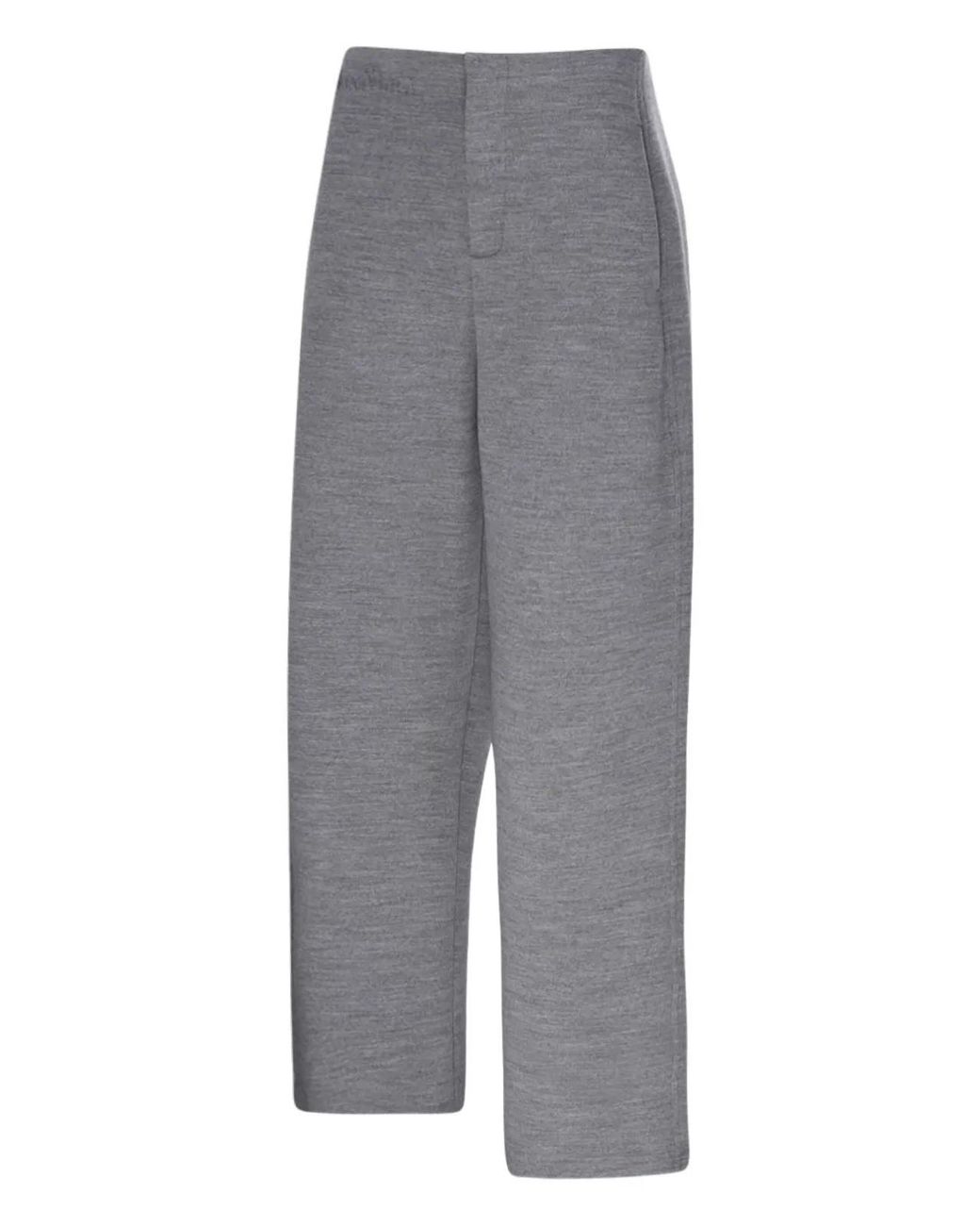 Max Mara Gray Wool And Cotton Trousers