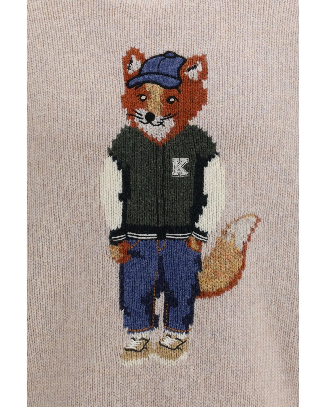 Maison Kitsuné White Maison Kitsuné Dressed Fox Wool-Blend Sweater for men