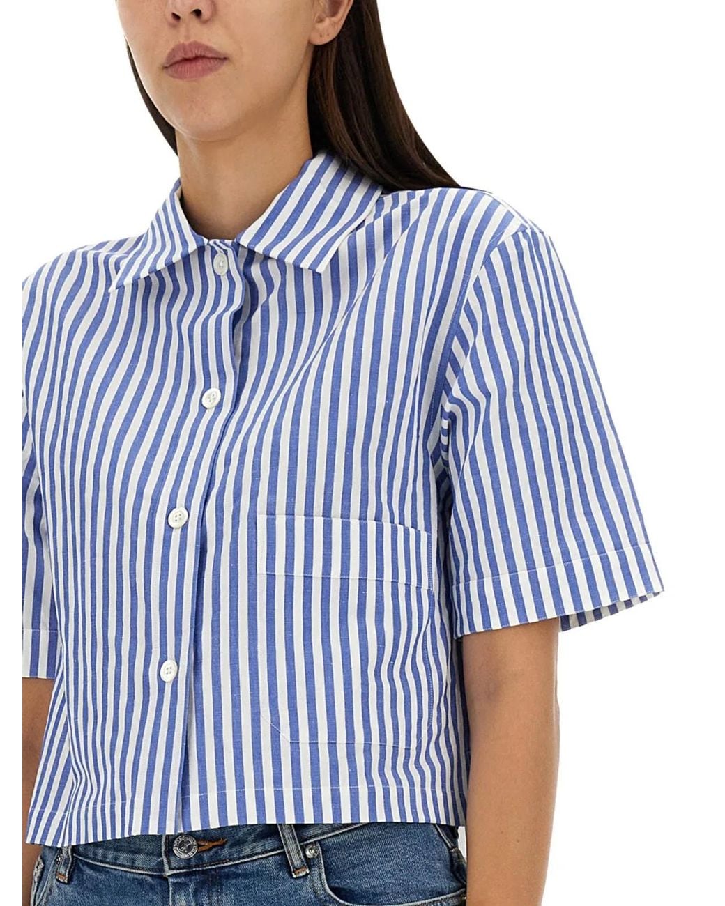 Margaret Howell Blue Candy Stripe Shirt