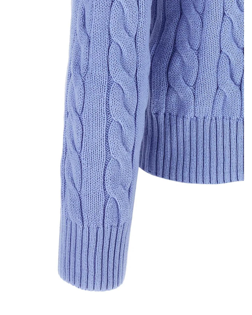 Polo Ralph Lauren Blue Cotton Braided Sweater for men