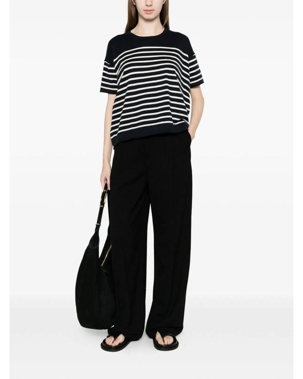 C.t. Plage Black Striped Cotton Sweater