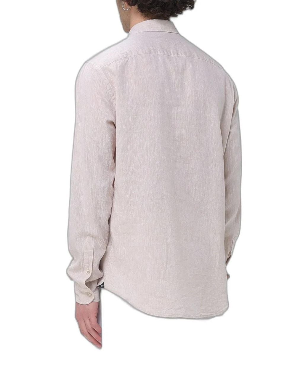 Emporio Armani Gray Linen Blend Shirt for men