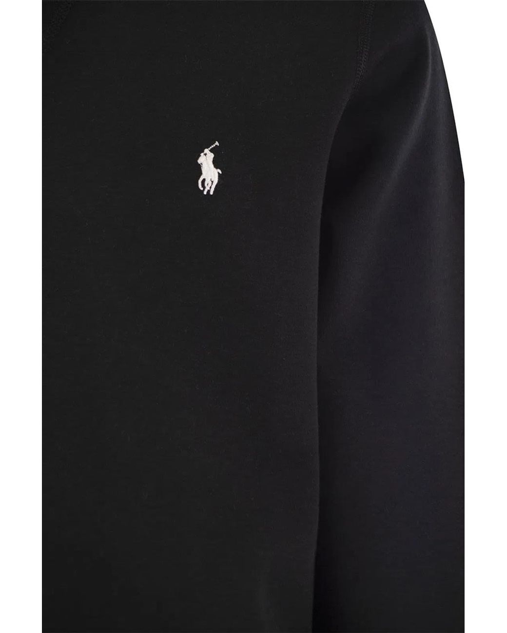 Polo Ralph Lauren Black Double Knit Crew Neck Sweatshirt for men