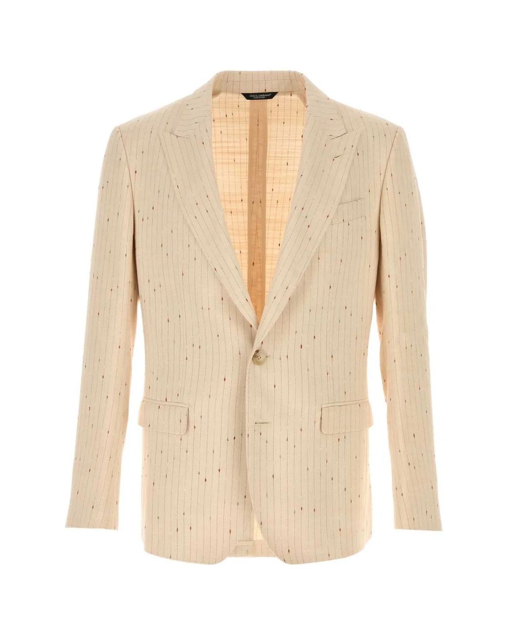 Dolce & Gabbana Natural Embroidered Jersey Blazer for men
