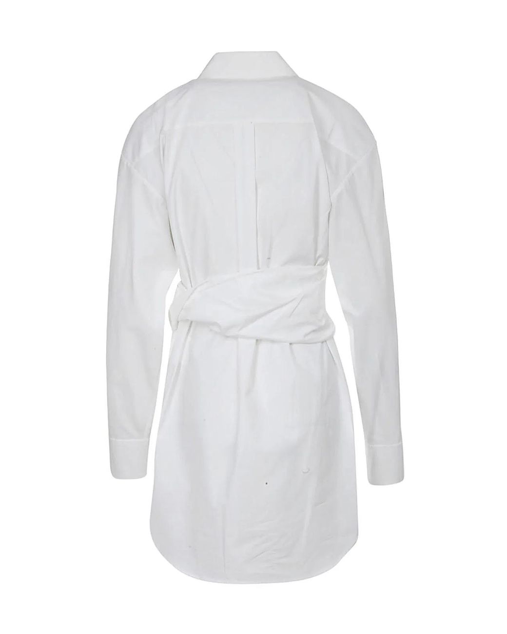 Alexander Wang White Pulled Shirt Dress With Back Cummerbund