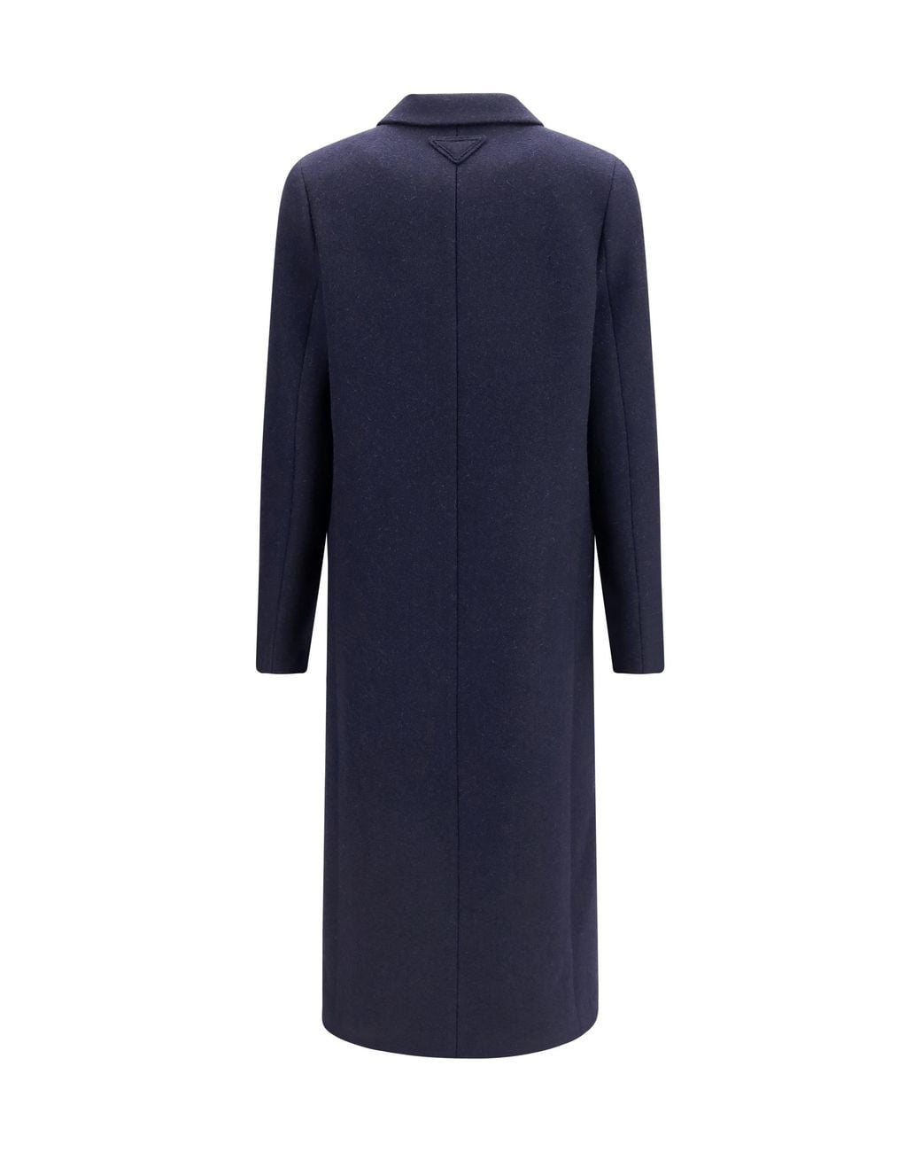 Prada Blue Shetland Wool Double Breasted Coat