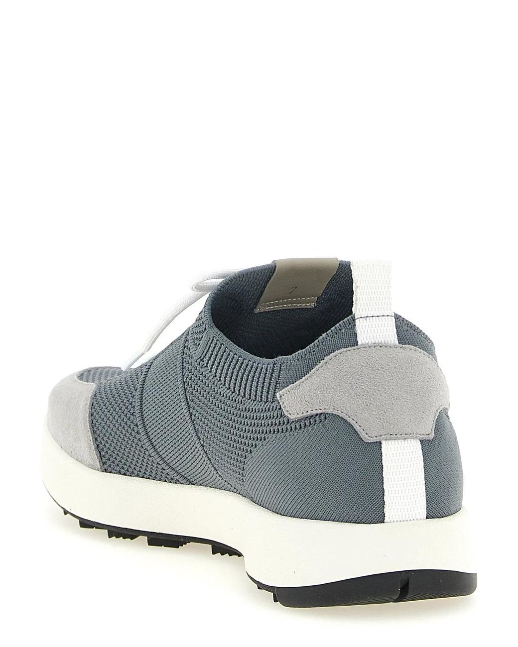 Kiton Blue Technical Cotton Sneakers for men