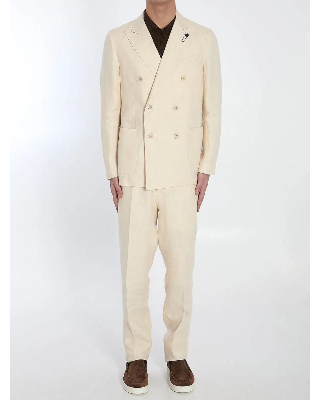 Lardini Natural Two-Piece Linen Suit for men